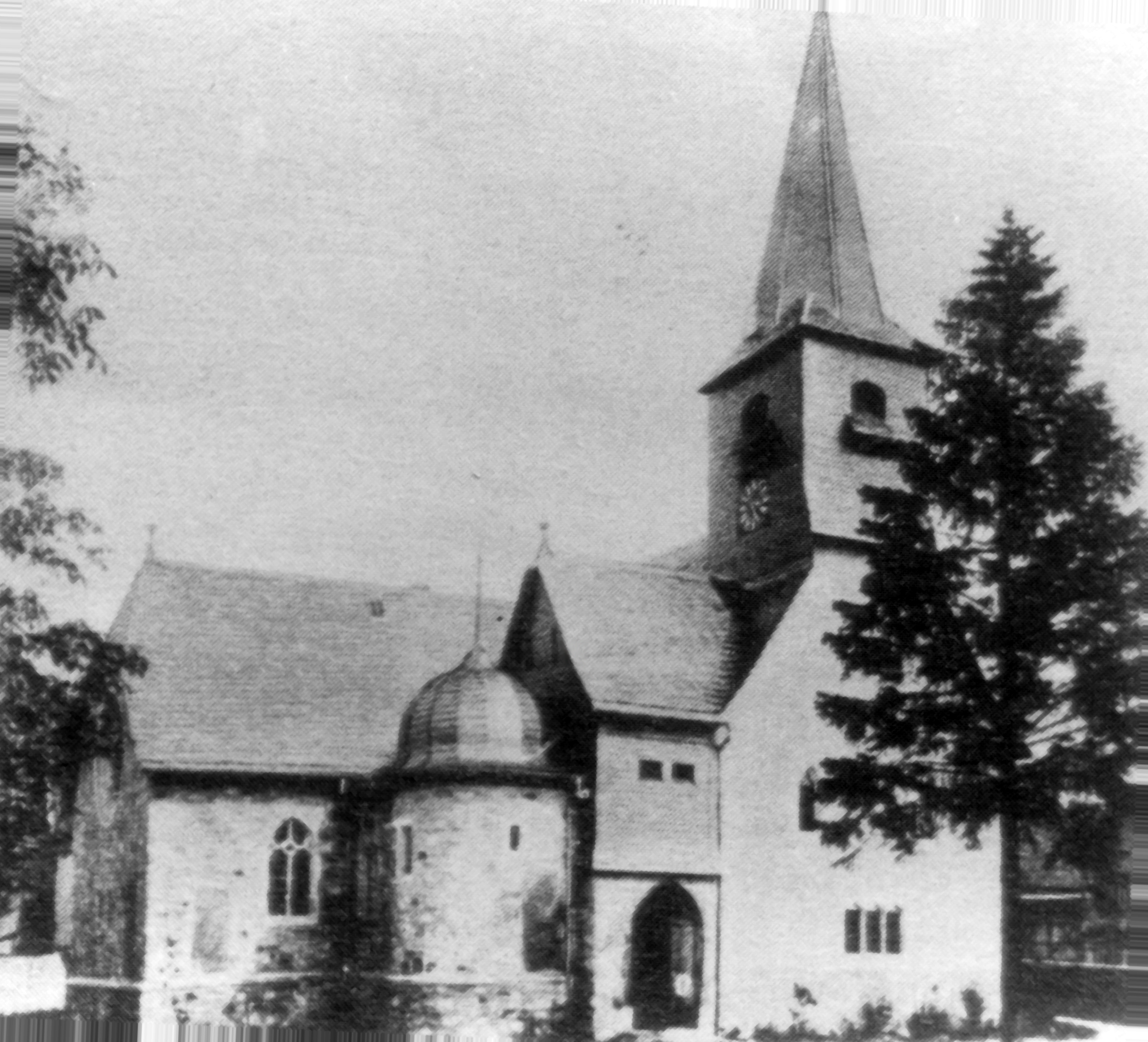 Evangelische Kirche Königstädten 1903 nach Anbau Nordseite